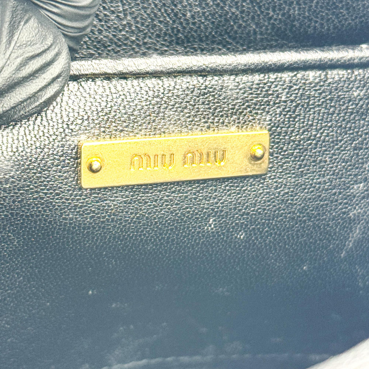 Miu Miu Denim Biker Clutch Blue