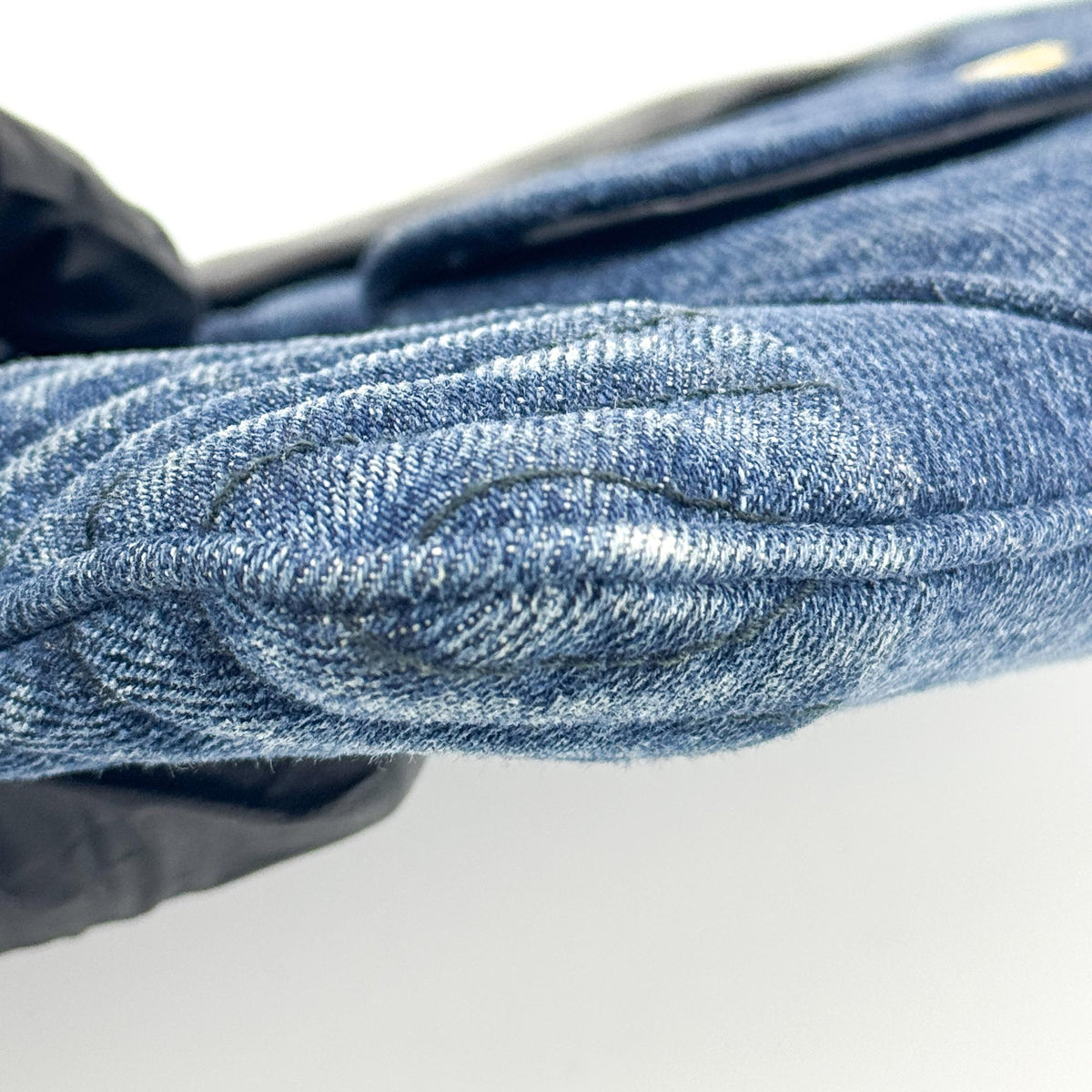 Miu Miu Denim Biker Clutch Blue