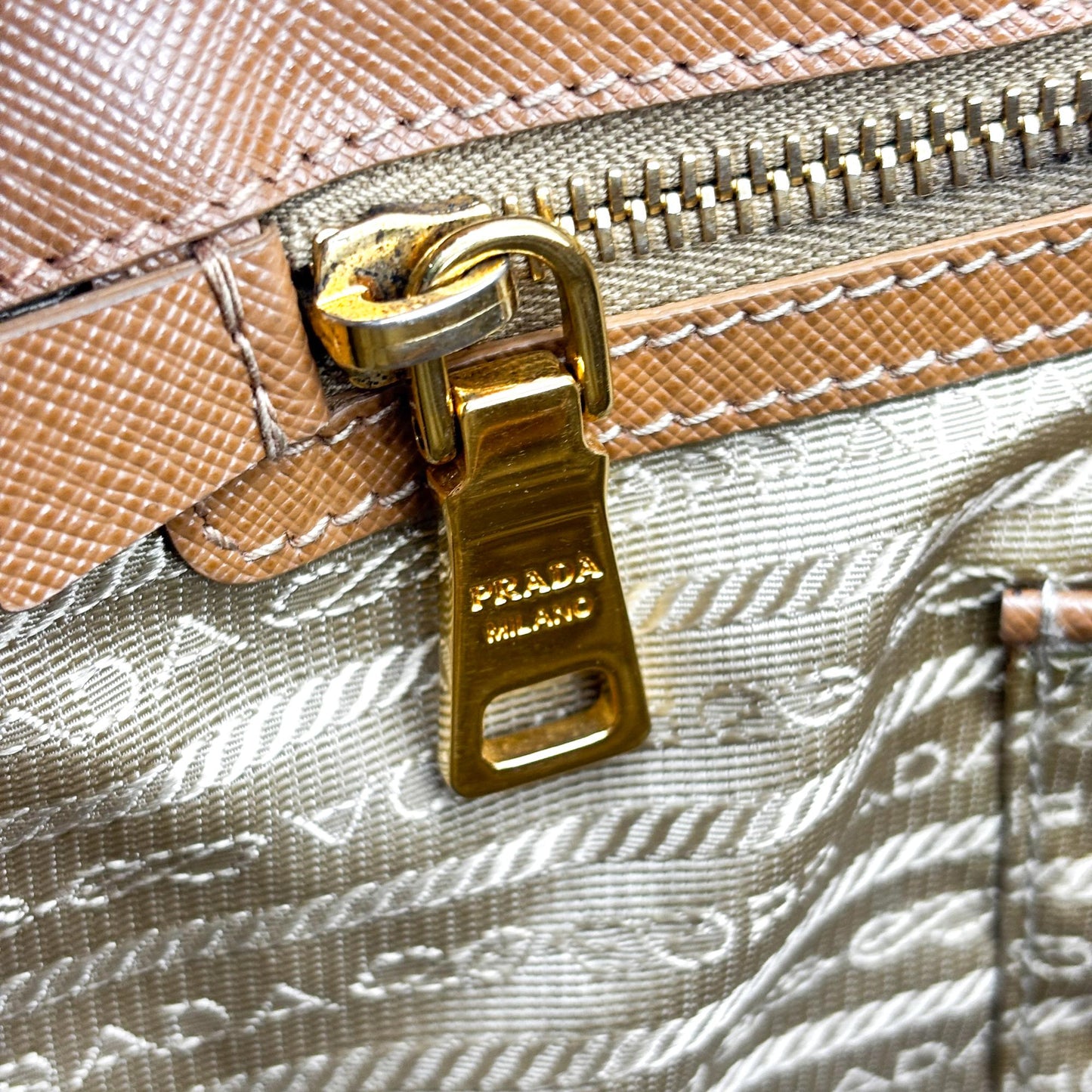 Prada Galleria Saffiano Large Tote Bag Caramel Brown