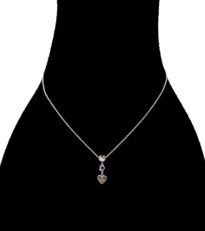 Gucci Stud Heart Silver Necklace