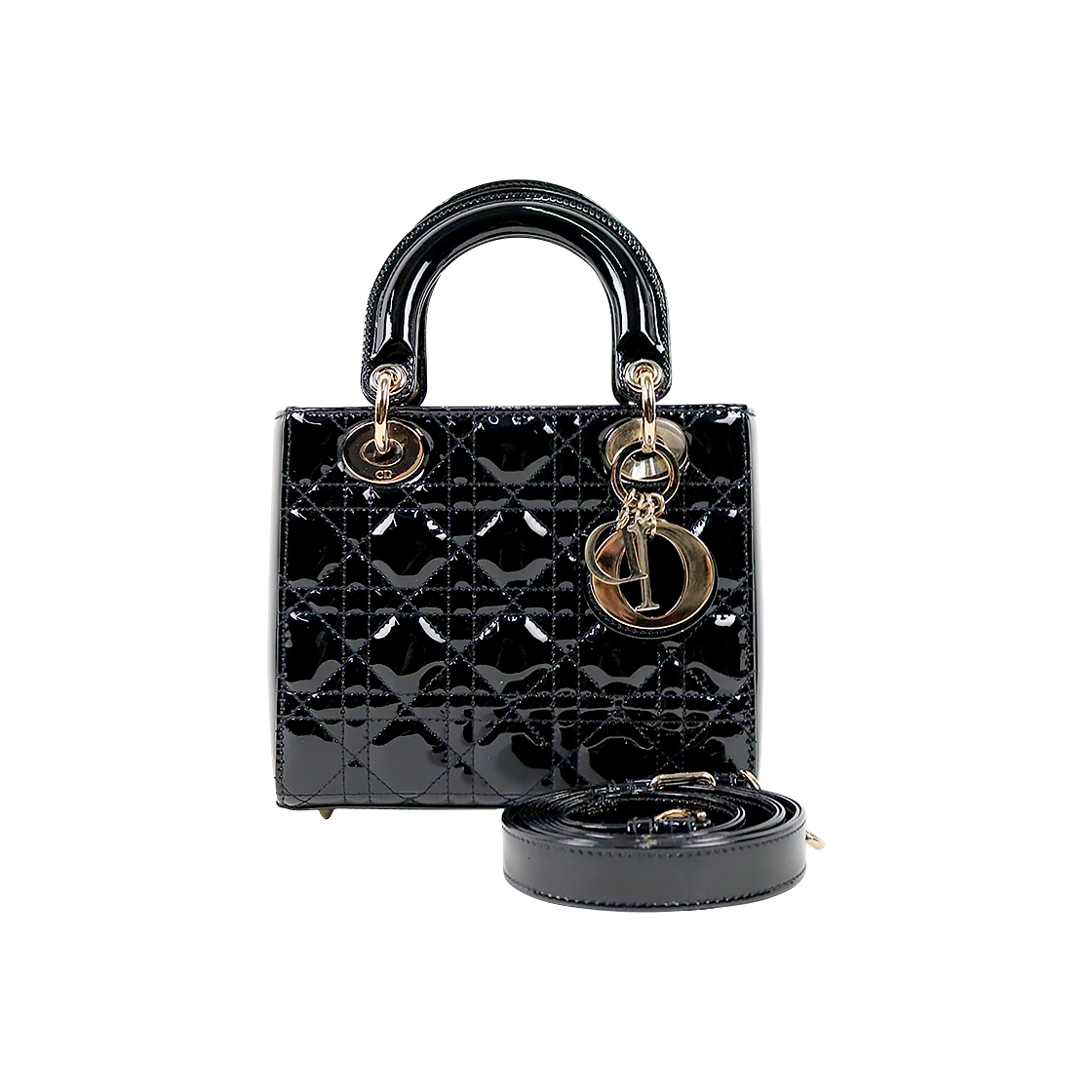 Dior Small Black Faden Lady Bag