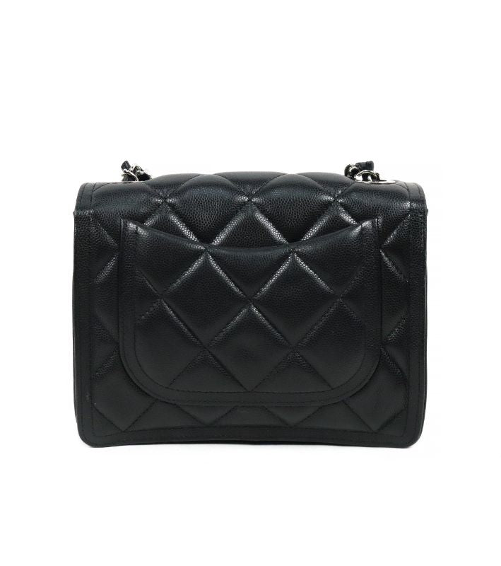 Chanel Black Caviar Quilted CC Chain Shoulder Bag with Built-in Chip