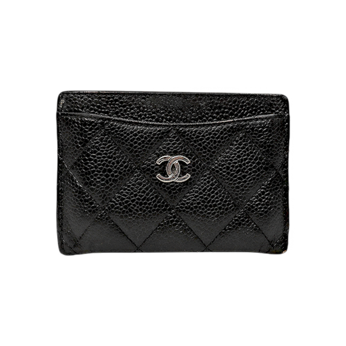 Chanel Black Caviar Skin Card Holder Wallet