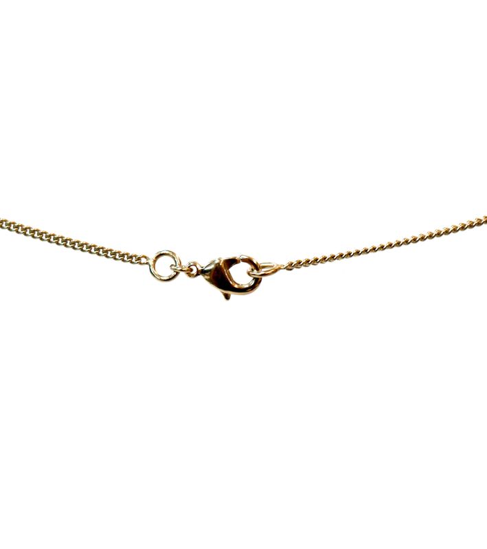 Chanel Pink Check CC Gold Necklace