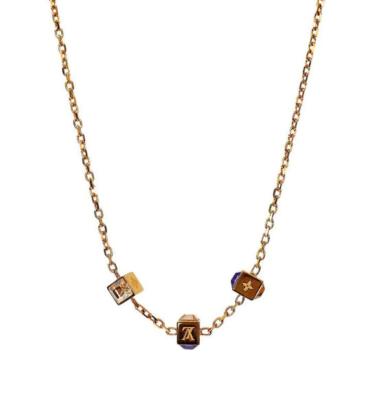 Louis Vuitton Cubic Cube Gold Necklace