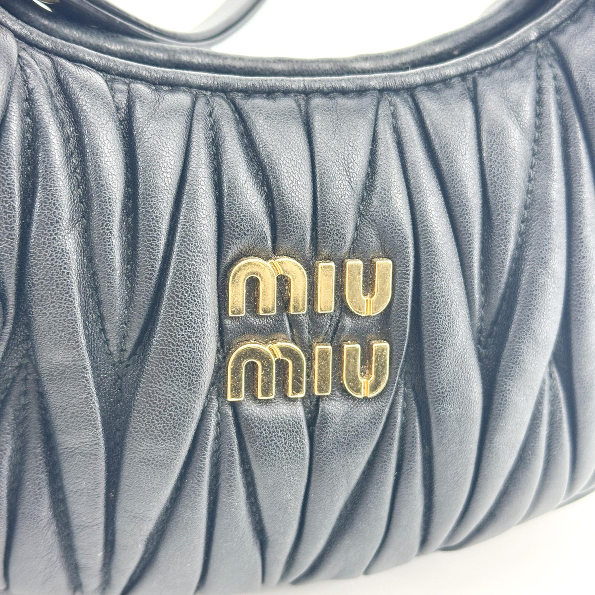 Miu Miu Matelassé Napa Leather Miu Wander Mini Bag Black