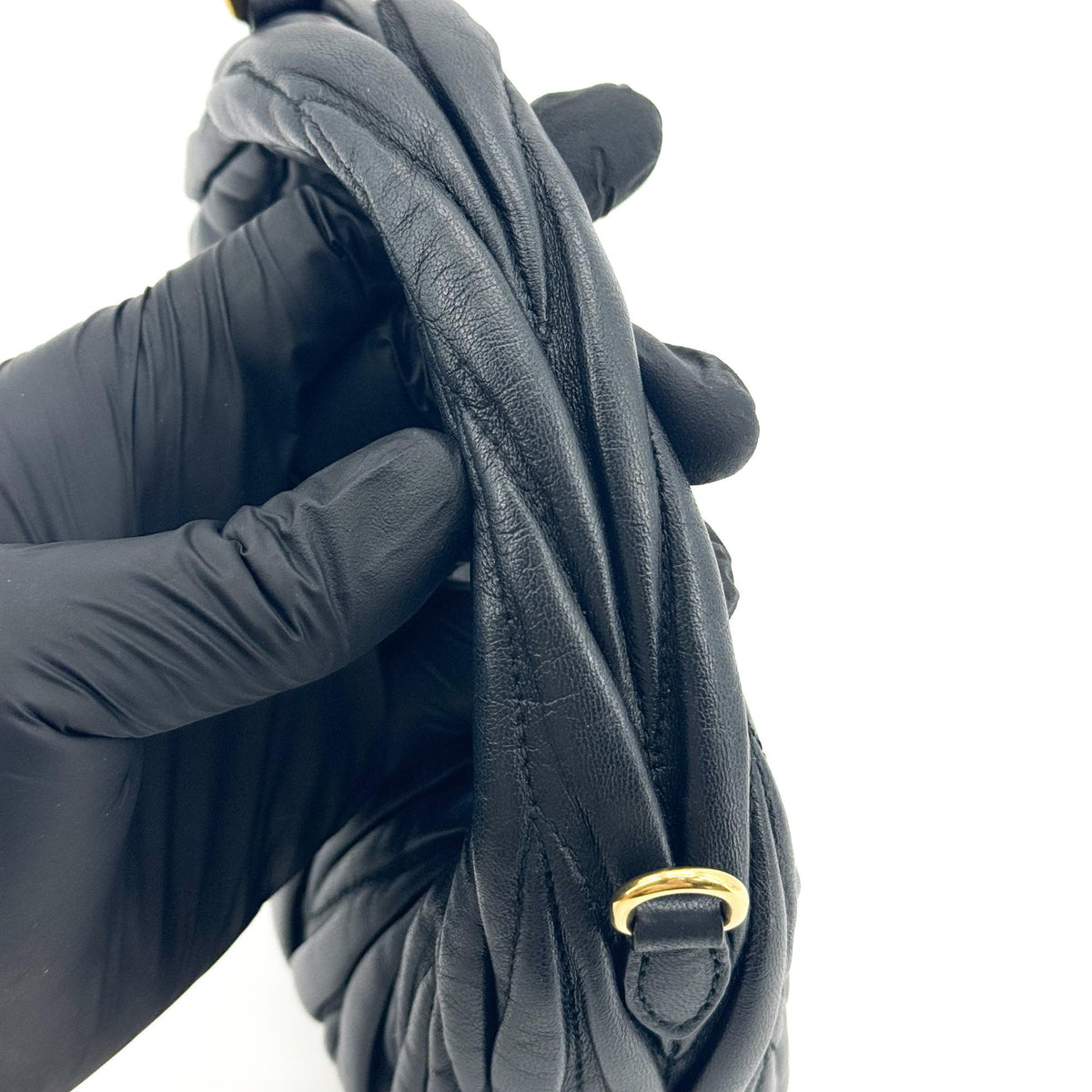 Miu Miu Matelassé Napa Leather Miu Wander Mini Bag Black