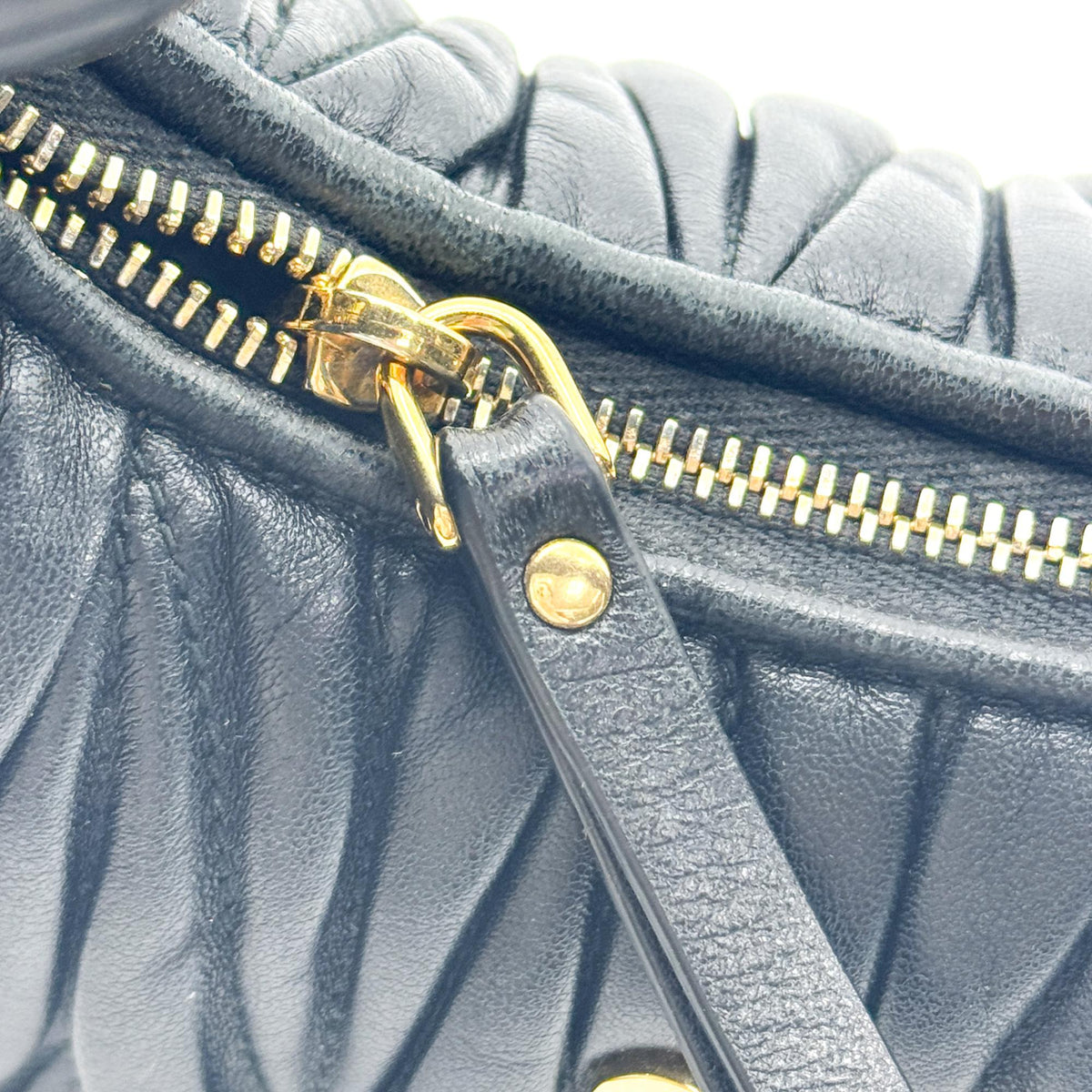 Miu Miu Matelassé Napa Leather Miu Wander Mini Bag Black