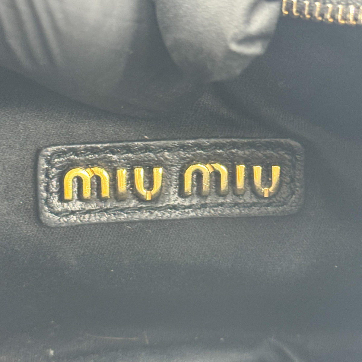 Miu Miu Matelassé Napa Leather Miu Wander Mini Bag Black