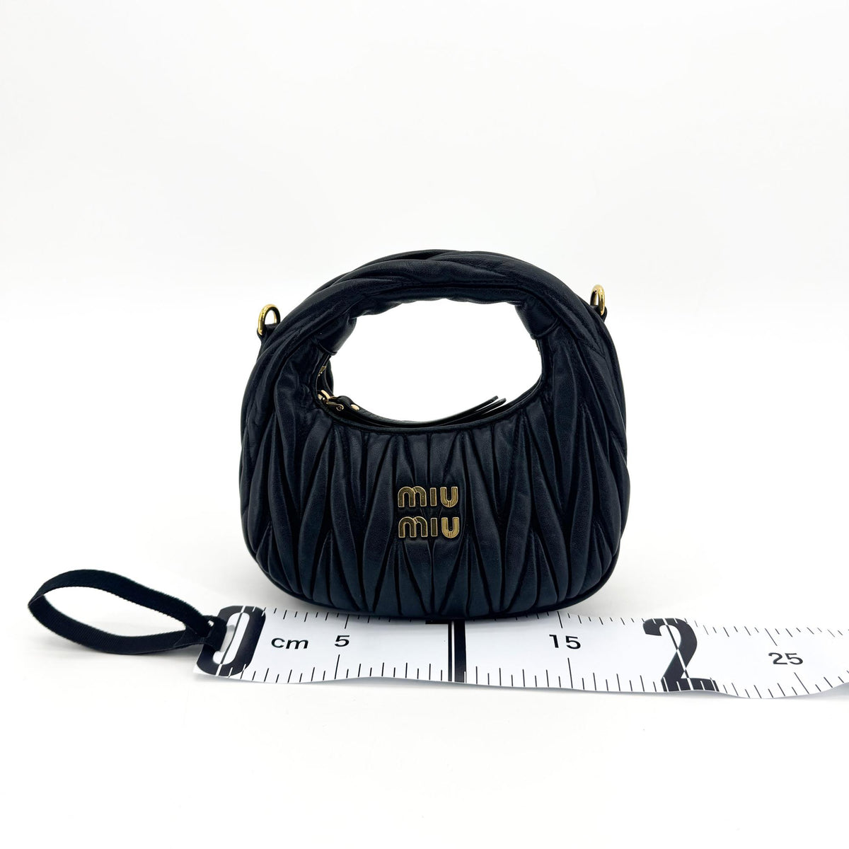 Miu Miu Matelassé Napa Leather Miu Wander Mini Bag Black