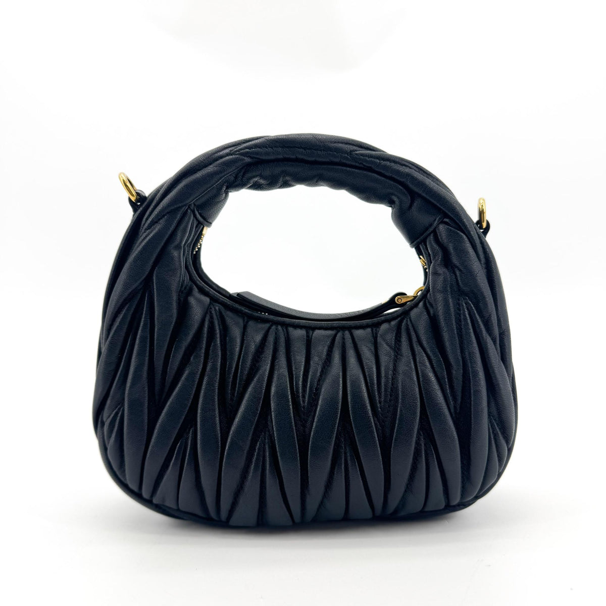 Miu Miu Matelassé Napa Leather Miu Wander Mini Bag Black