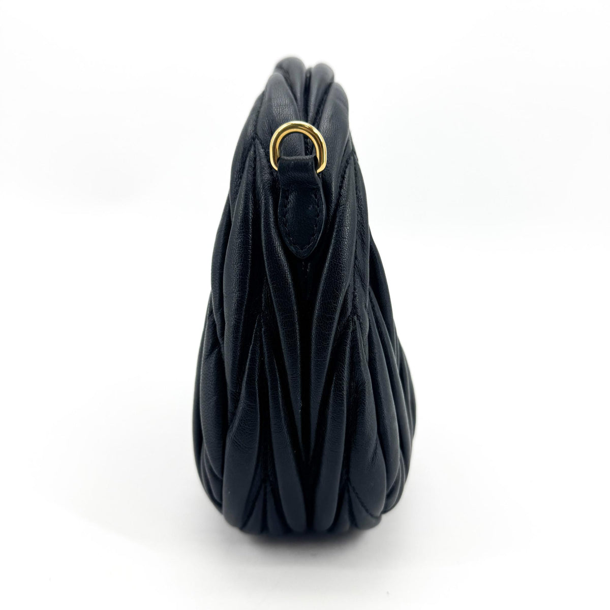 Miu Miu Matelassé Napa Leather Miu Wander Mini Bag Black
