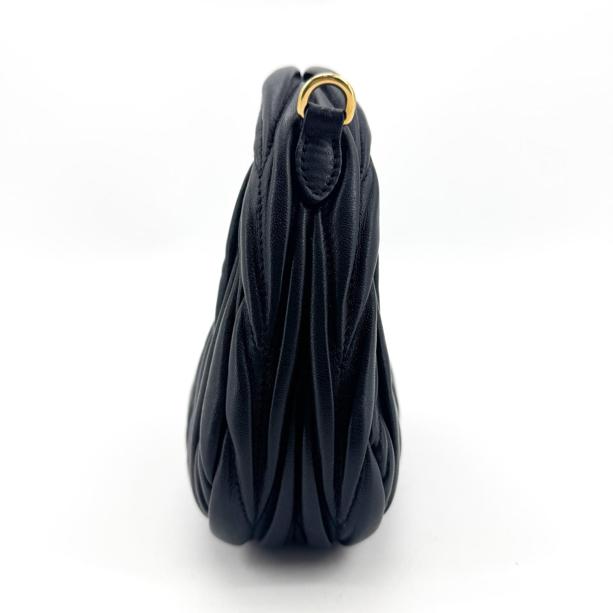 Miu Miu Matelassé Napa Leather Miu Wander Mini Bag Black