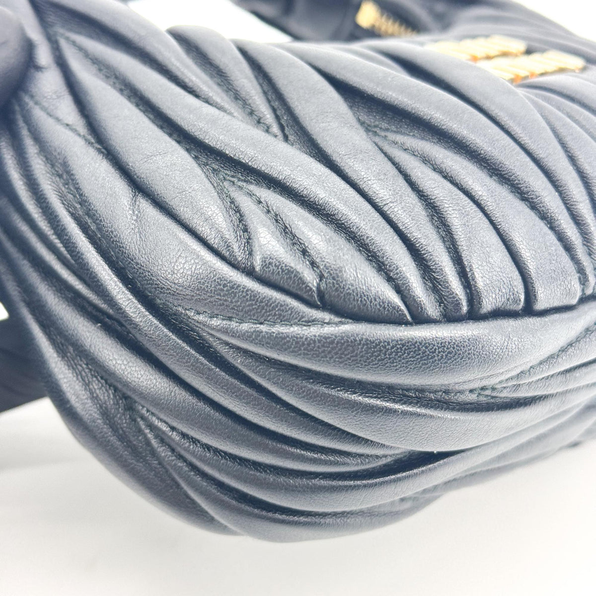 Miu Miu Matelassé Napa Leather Miu Wander Mini Bag Black