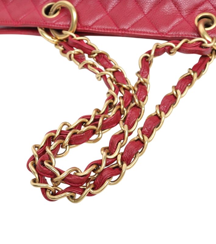 Chanel Red Caviar Big CC Grandchamp Shoulder Bag