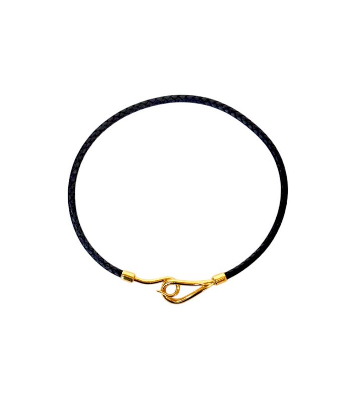 Hermès Black Jumbo Gold Choker Necklace
