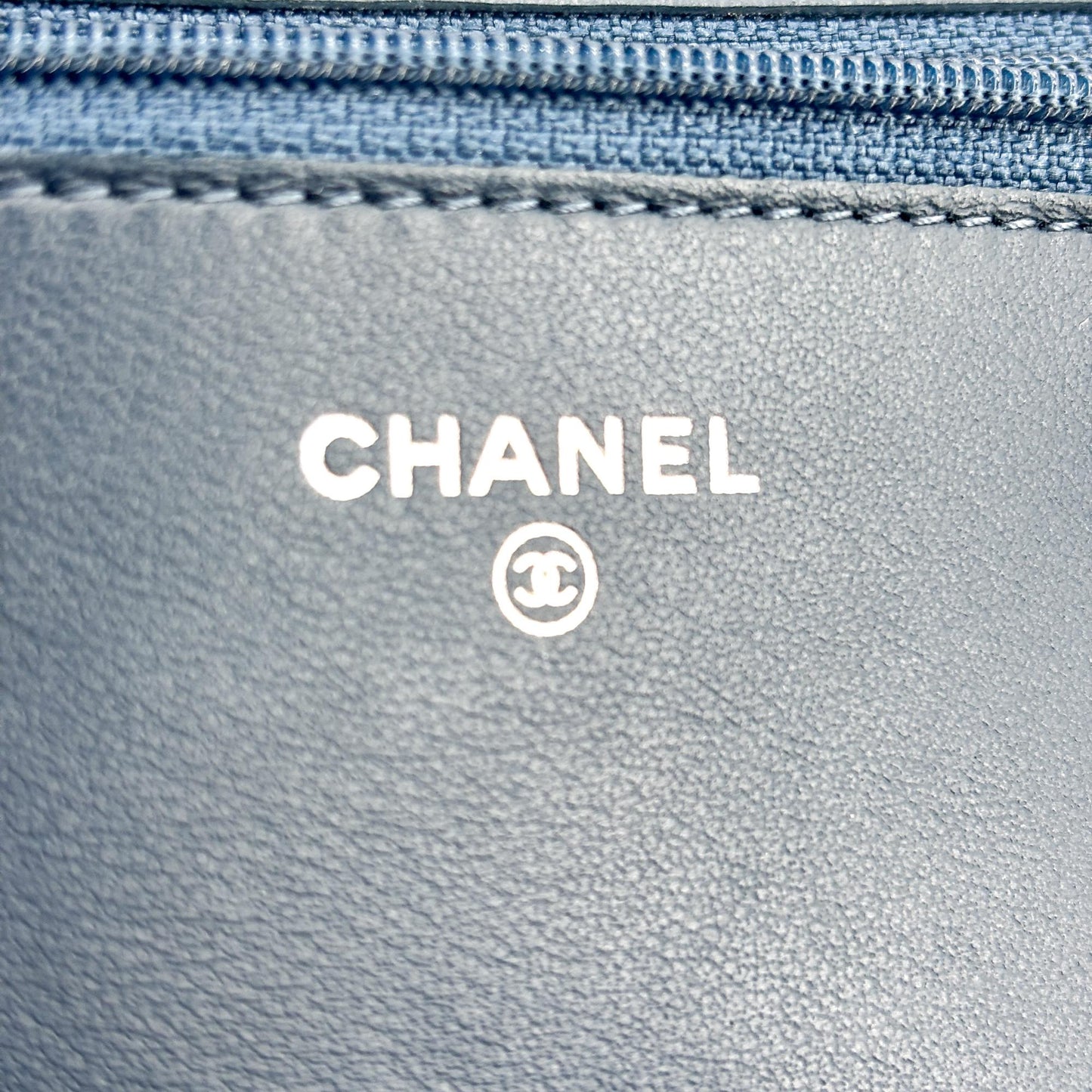 Chanel Boy Wallet on Chain Caviar Silver Hardware Navy
