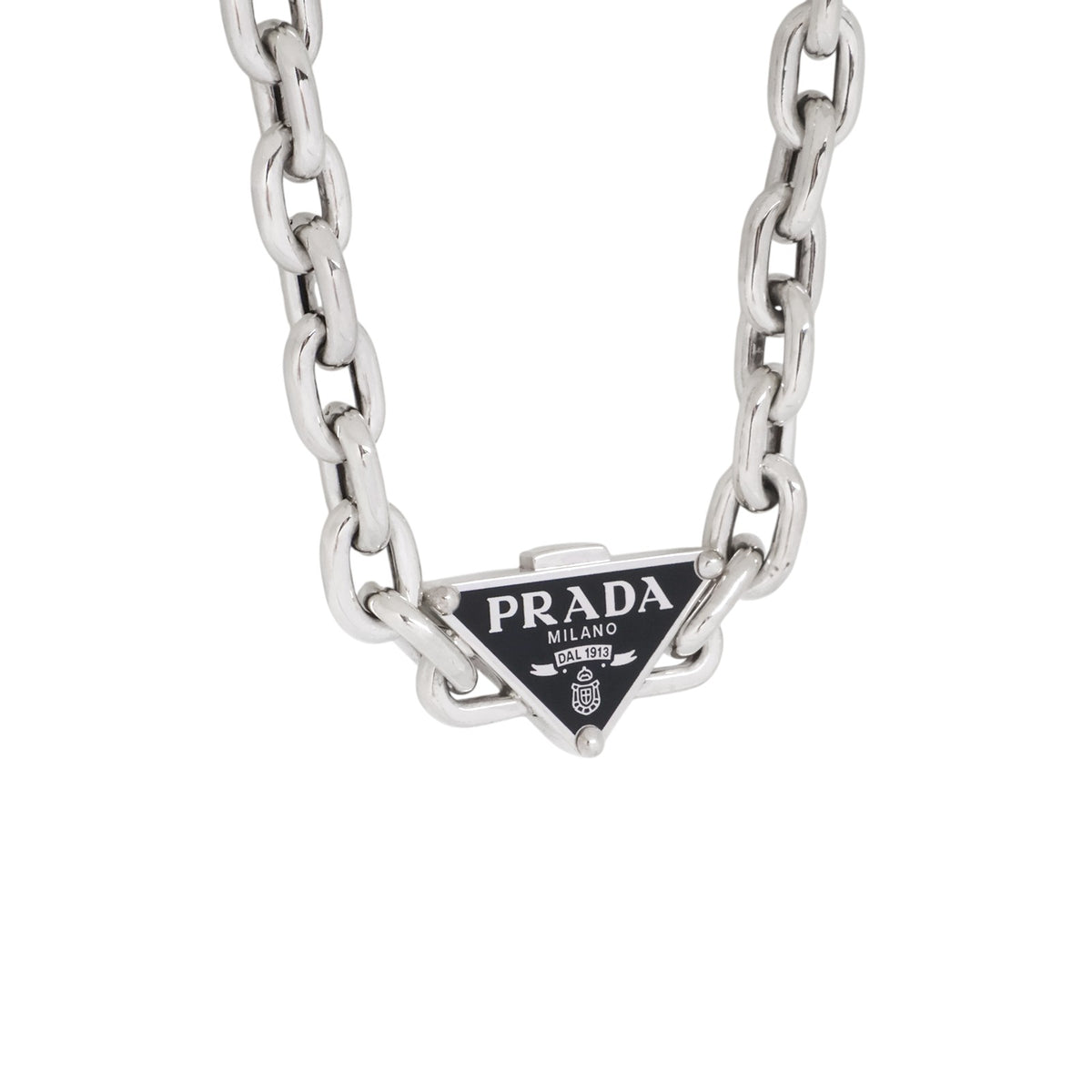 Prada 1JC802 Silver Symbol Necklace