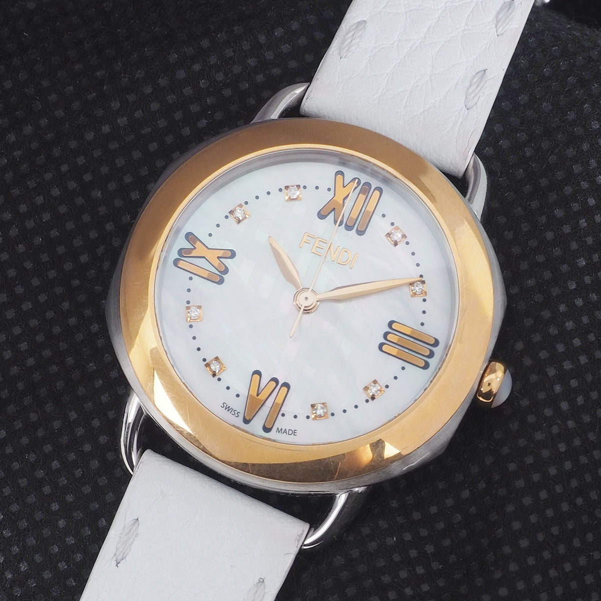 Fendi Selleria Quartz Leather Band Watch