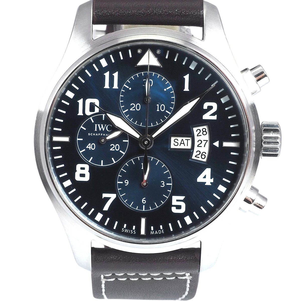 IWC IW377706 Pilot Little Prince Chronograph Automatic Leather Band Watch