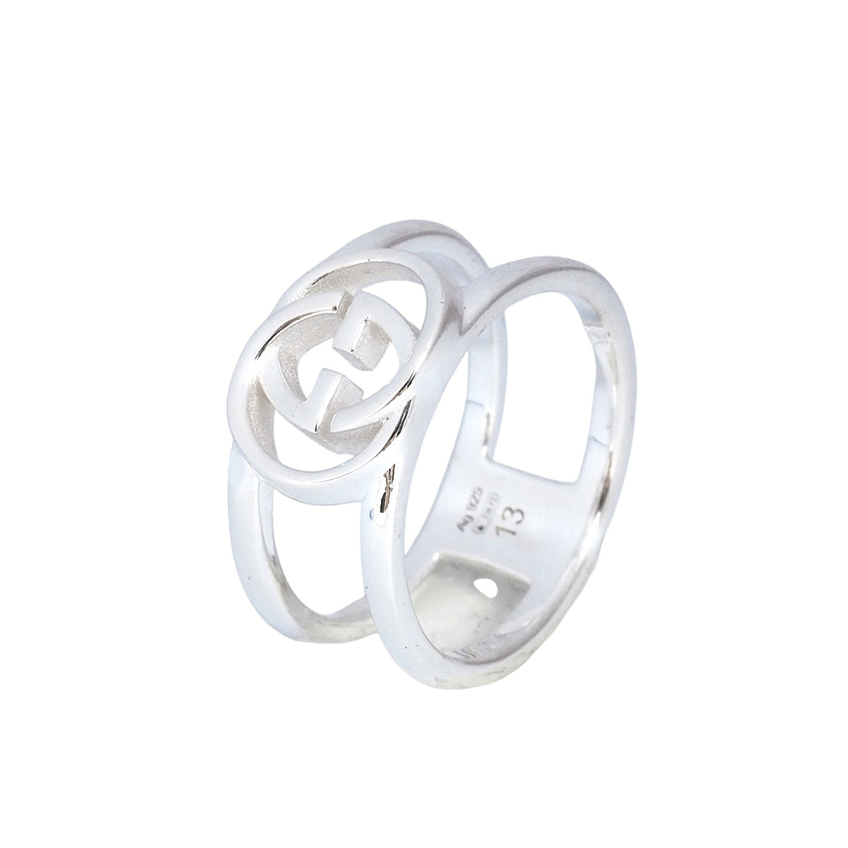 Gucci 295716 Interlocking Silver Ring