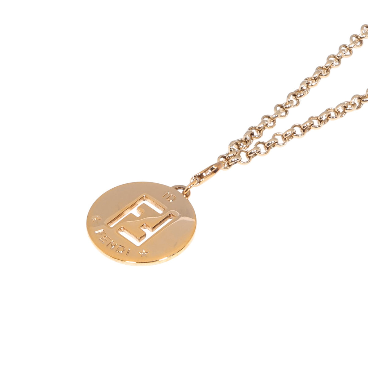 Fendi round pendant chain necklace