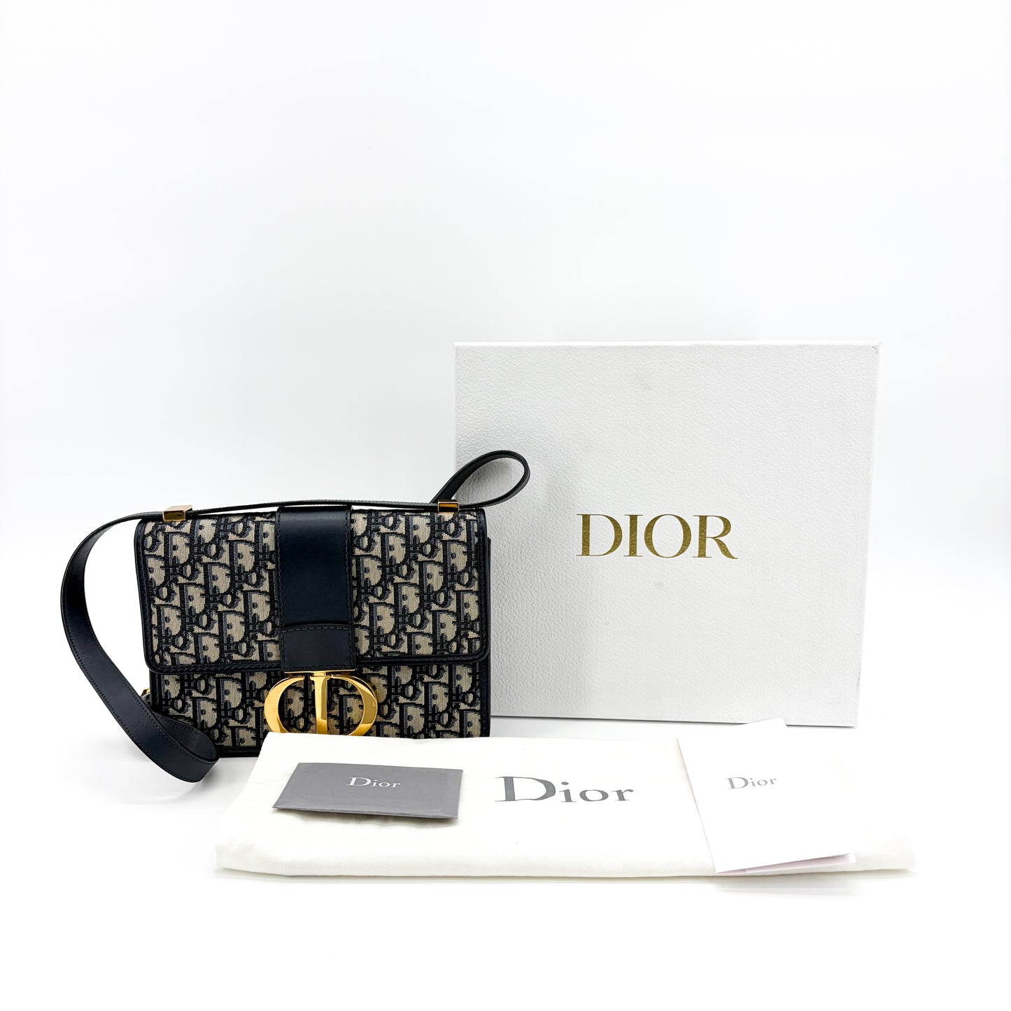 Dior 30 Montaigne Blue Oblique Jacquard Bag