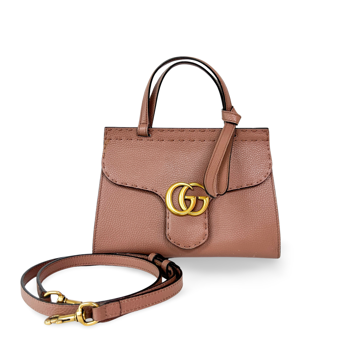 Gucci GG Marmont Mini Top Handle Bag Dusty Pink