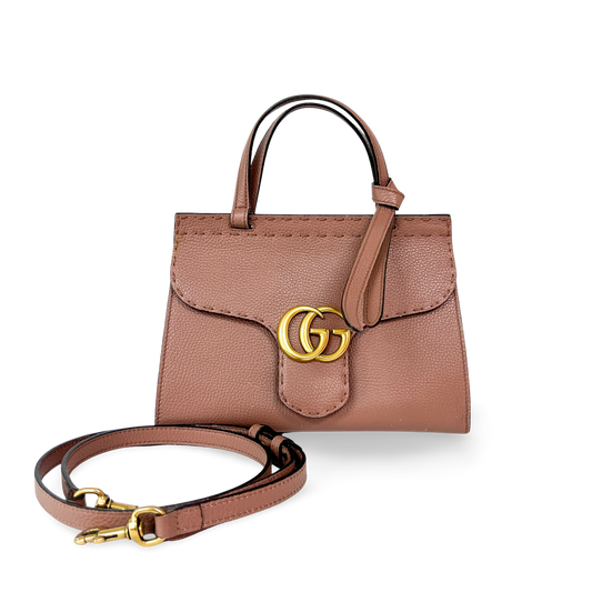 Gucci GG Marmont Mini Top Handle Bag Dusty Pink