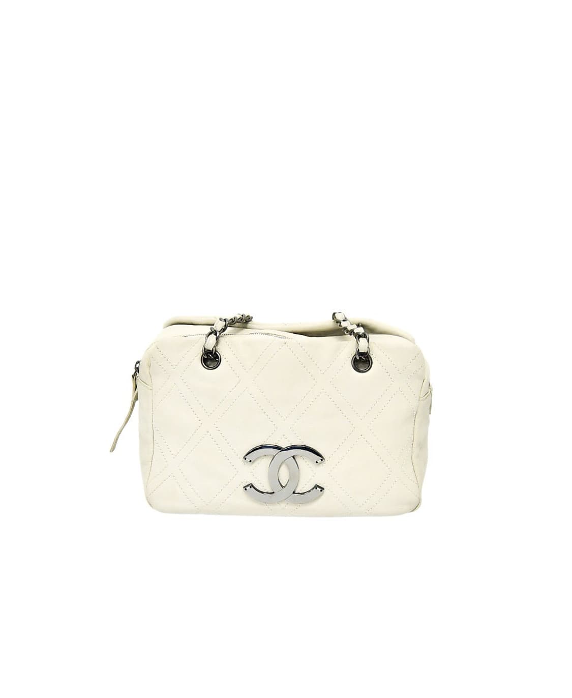 Chanel White CC Chain Shoulder Bag