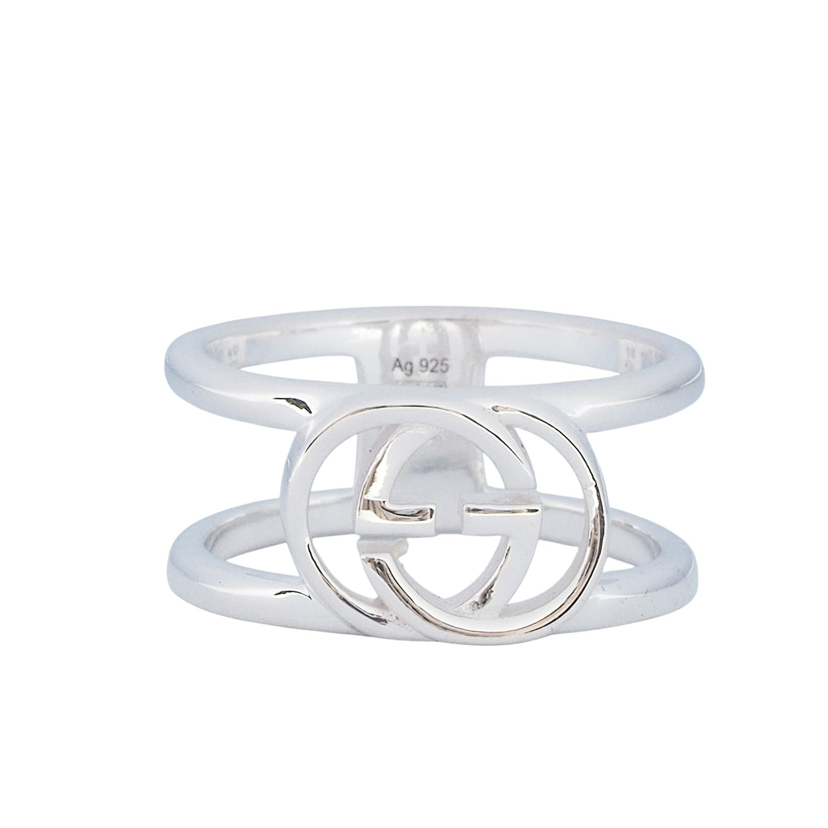 Gucci 295716 Interlocking Silver Ring