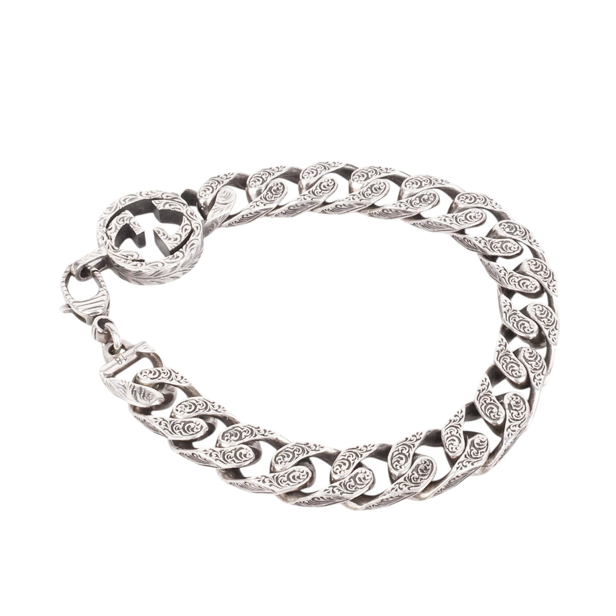 Gucci 454285 Interlocking Silver Chain Bracelet