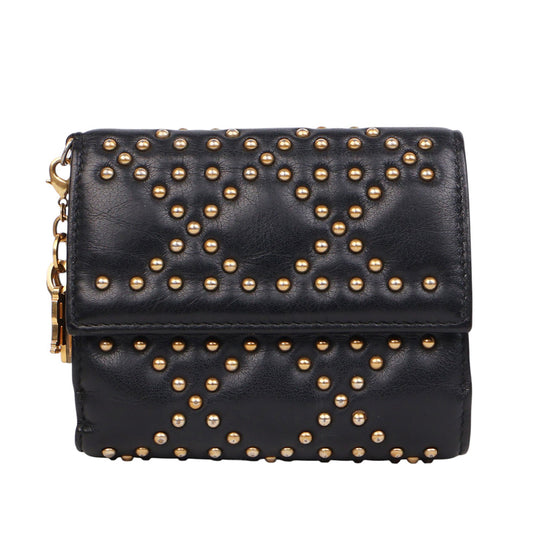 Dior S0002CVNZ Lady Dior Studded Medium Wallet