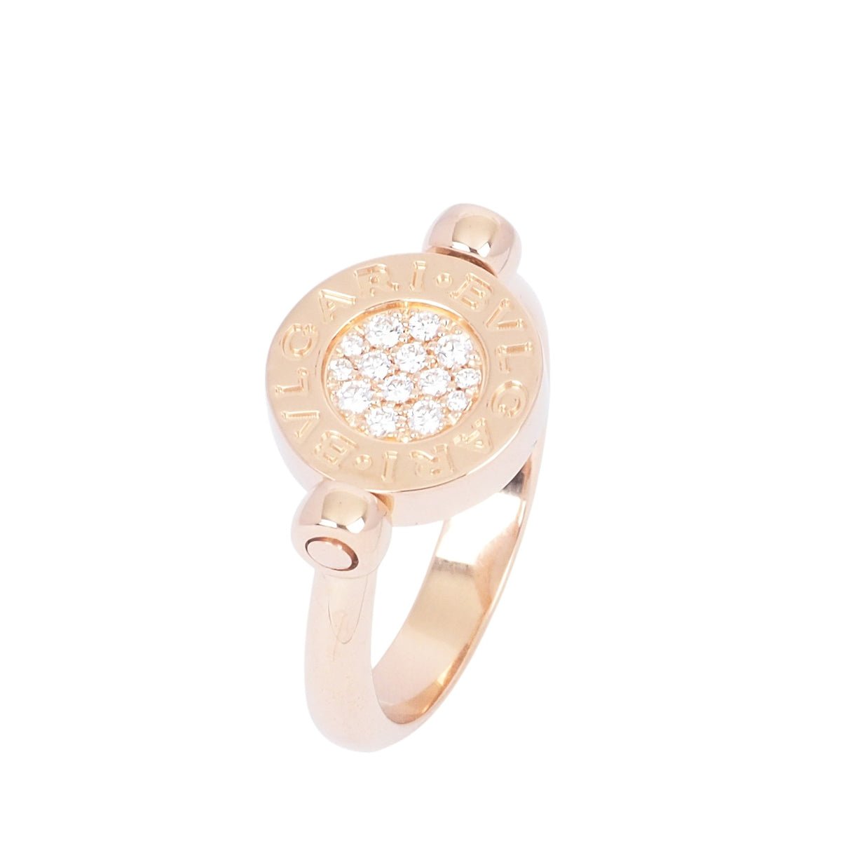 Bulgari 350540 Rose Gold BB Pearl Diamond Flip Ring