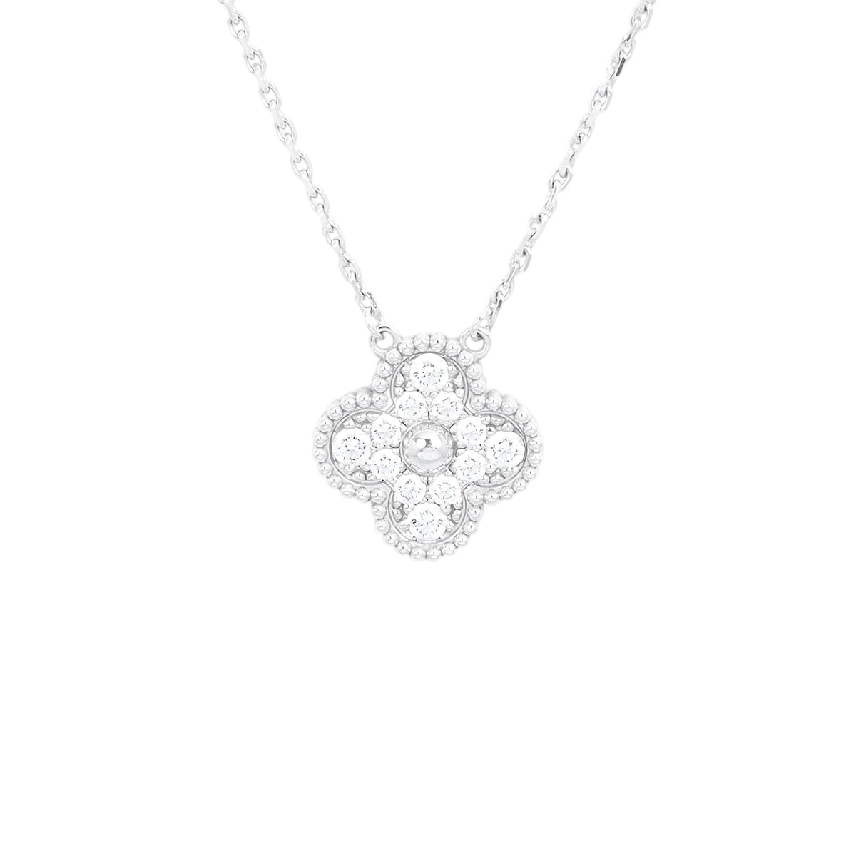 Van Cleef & Arpels VCARA46100 White Gold Vintage Alhambra Diamond Necklace
