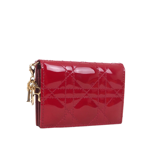 Dior S0011OVR Patent Cannage Card Holder