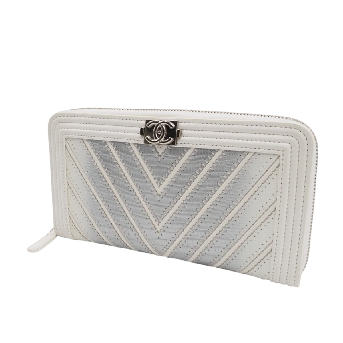 Chanel Chevron Mix Boy Long Wallet