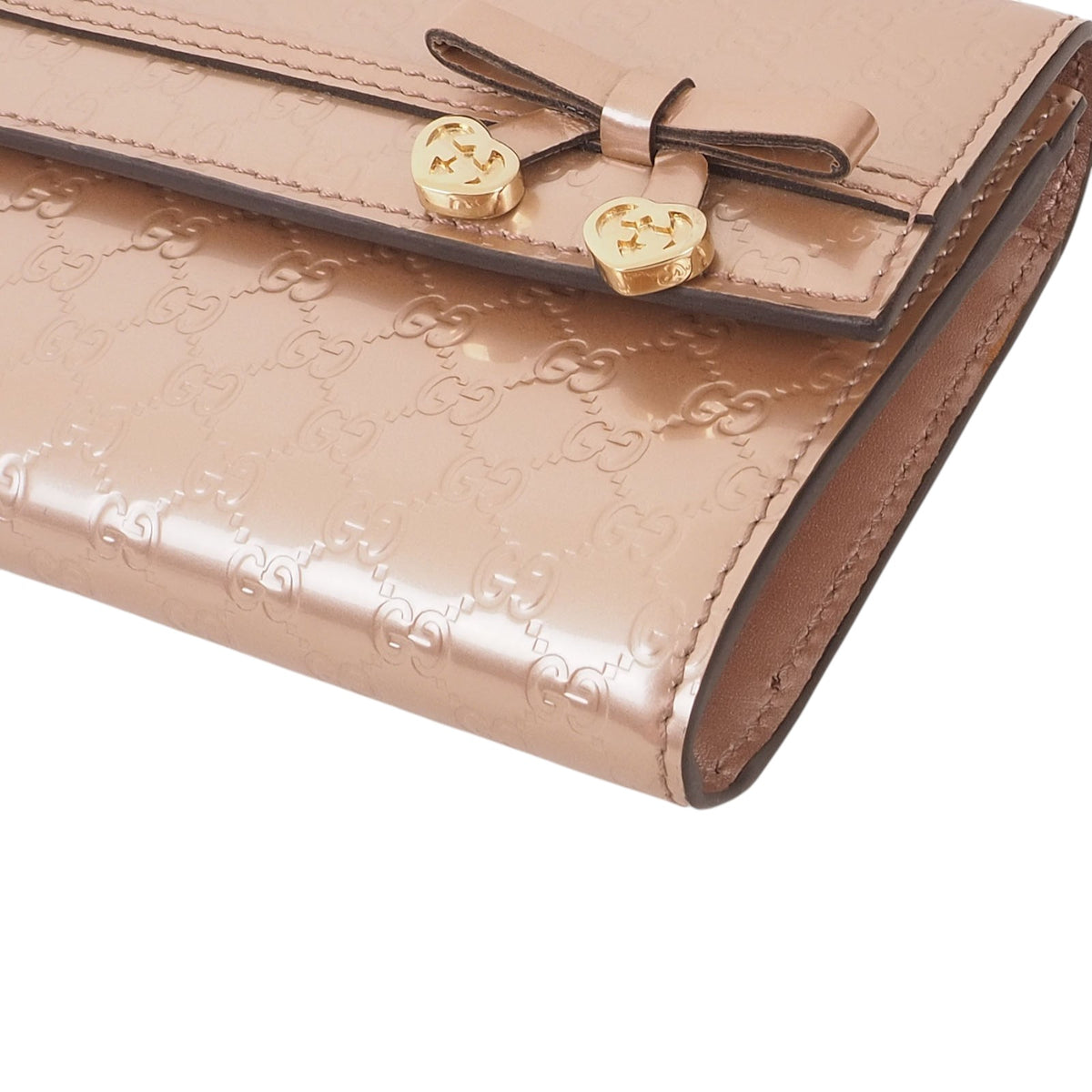 Gucci 258405 Patent Microguccissima Long Wallet
