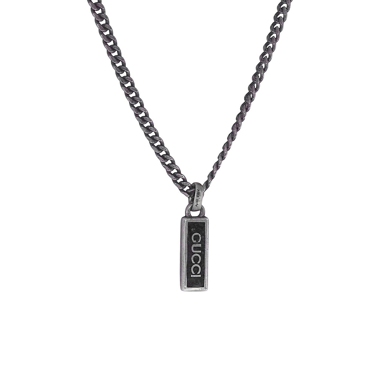 Gucci 678714 Silver Enamel Vintage Necklace