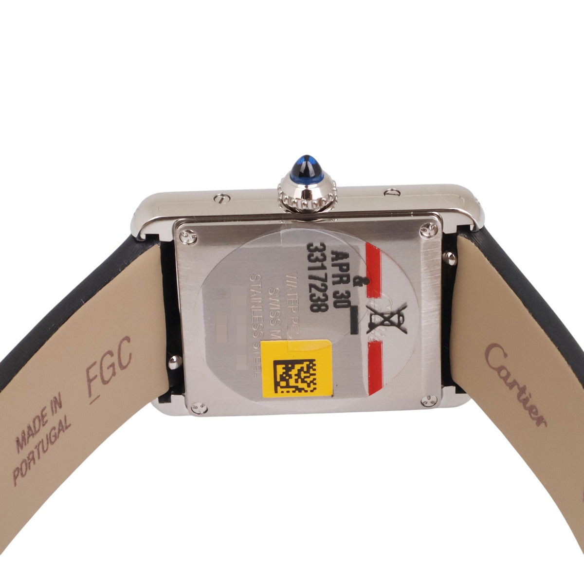 Cartier W4TA0031 Tank Must Diamond Quartz Small Leather Band Watch