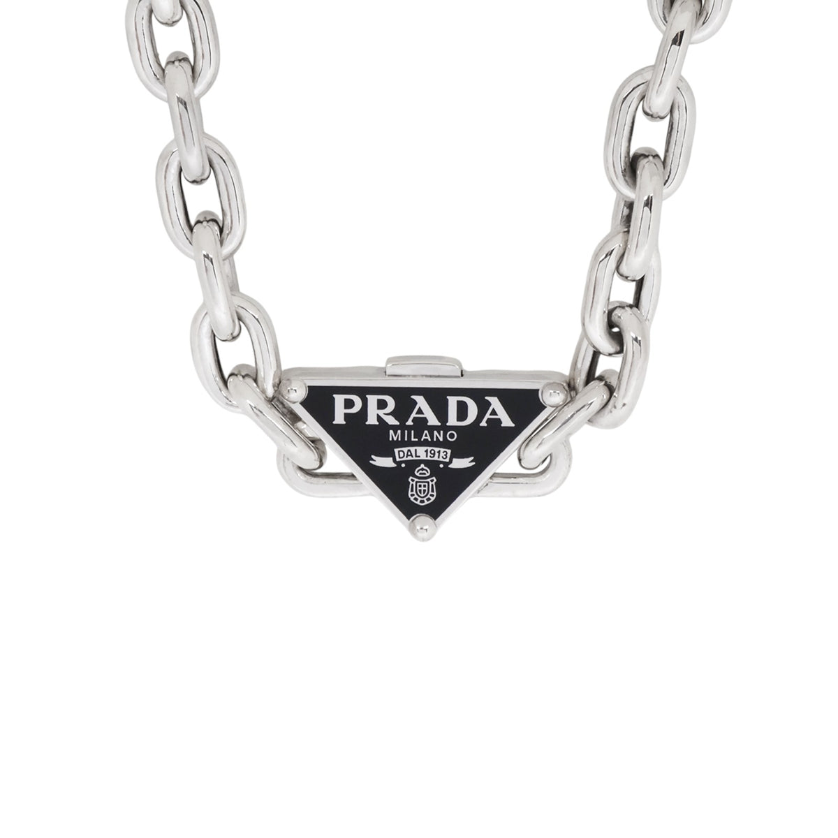 Prada 1JC802 Silver Symbol Necklace