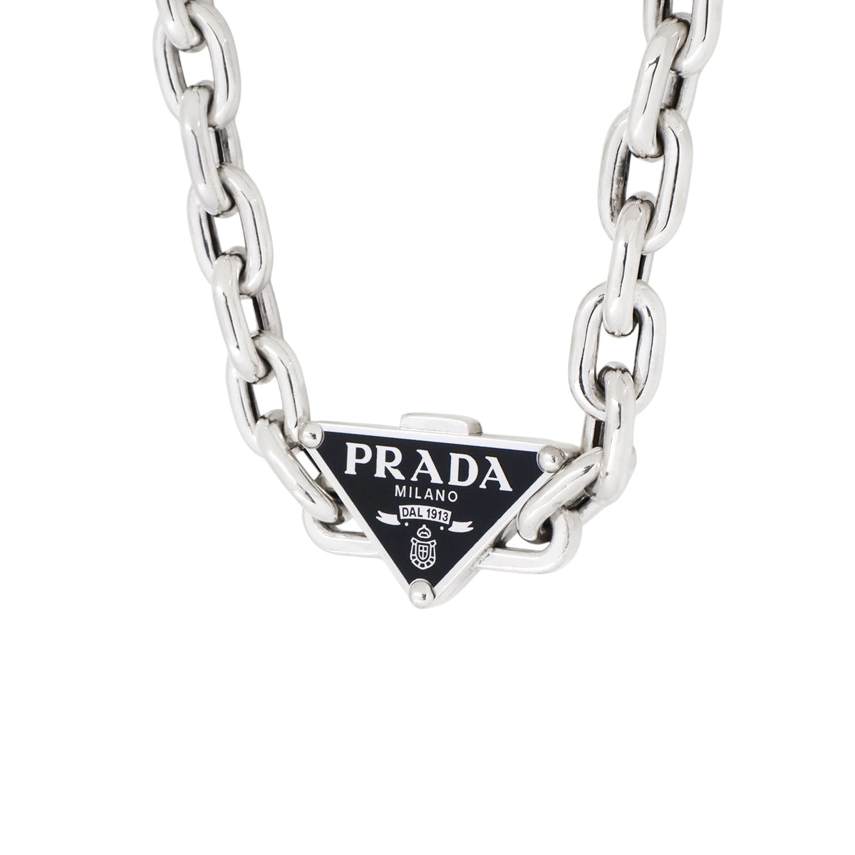 Prada 1JC802 Silver Symbol Necklace