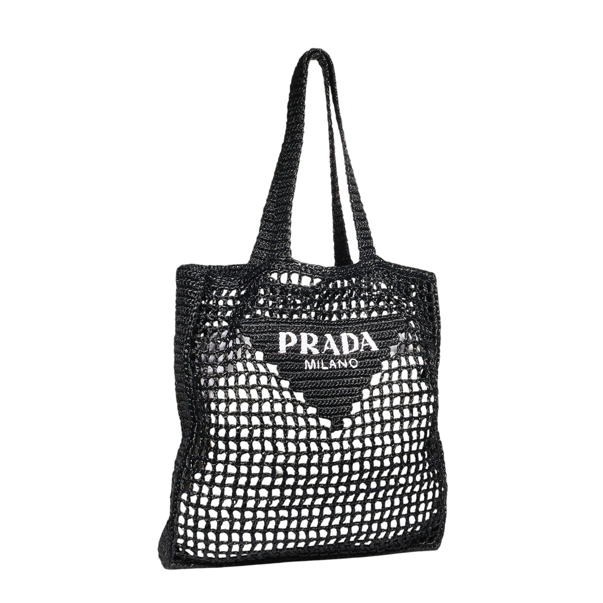 Prada 2VG105 Raffia Crochet Tote Bag