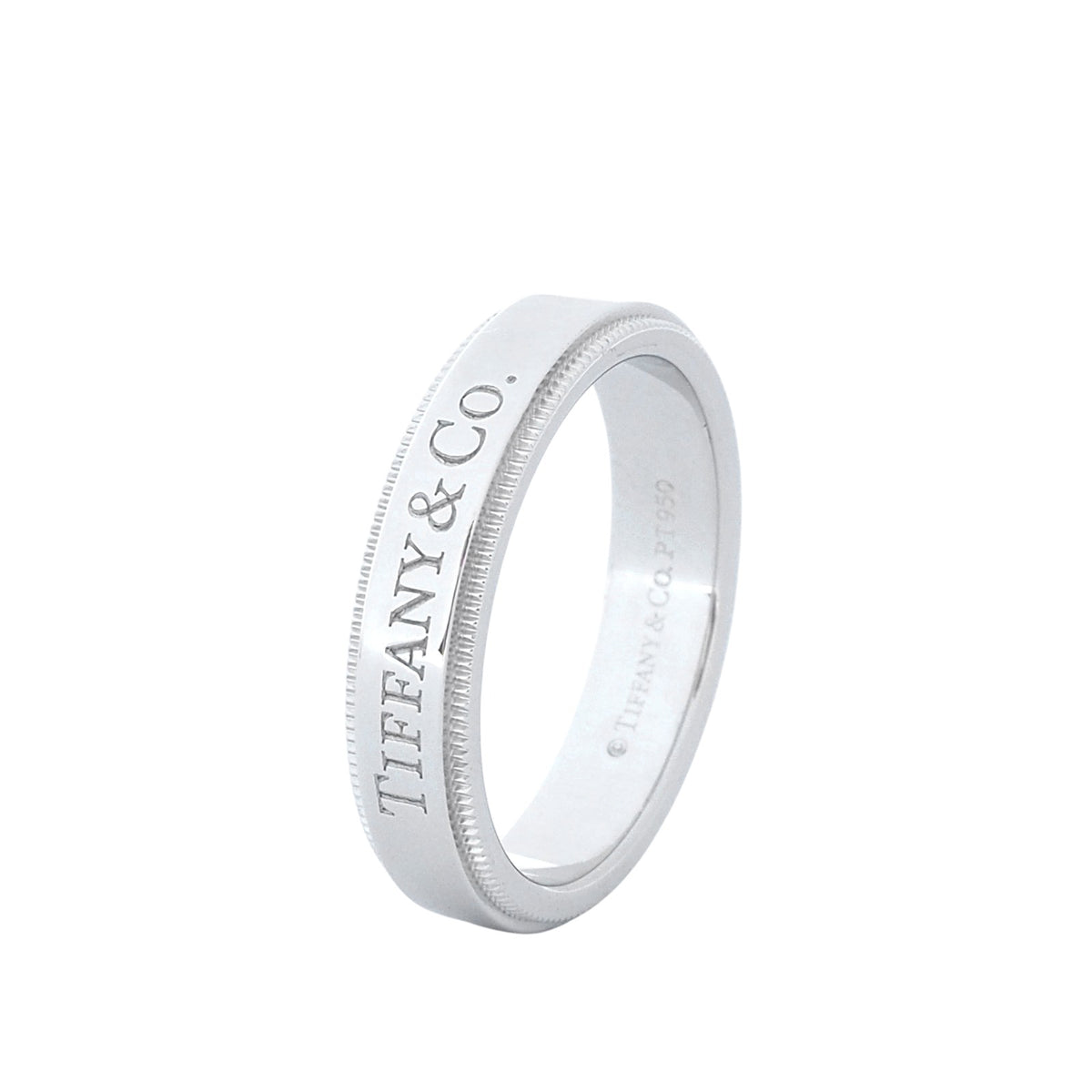 Tiffany Platinum Milgrain Edge Ring