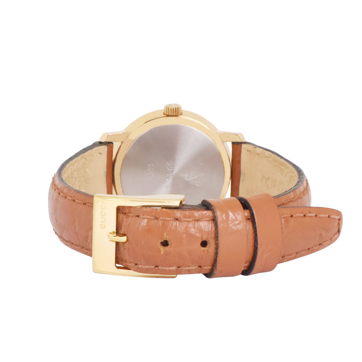 Gucci 2200L Gold Quartz Leather Band Watch