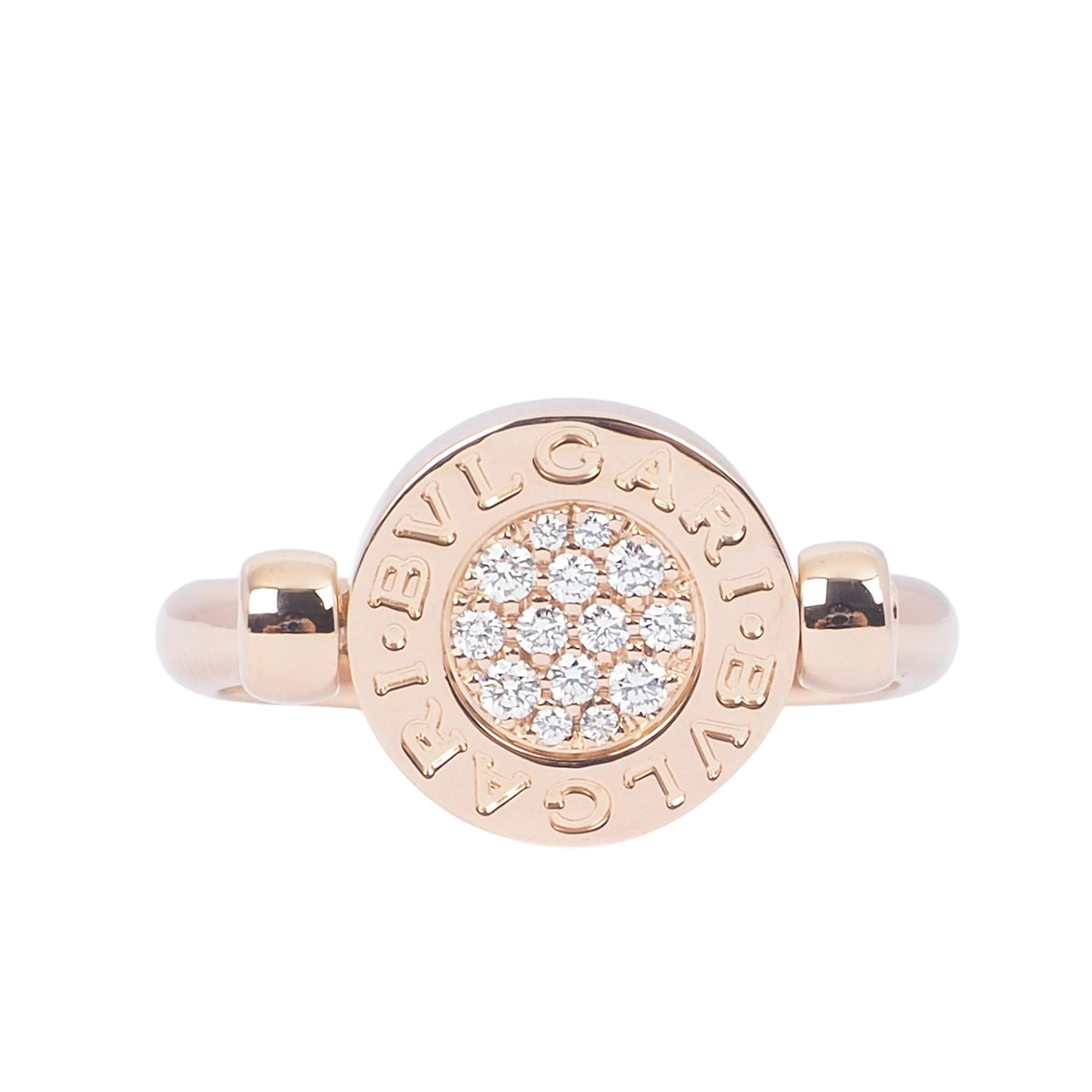 Bulgari 350540 Rose Gold BB Pearl Diamond Flip Ring