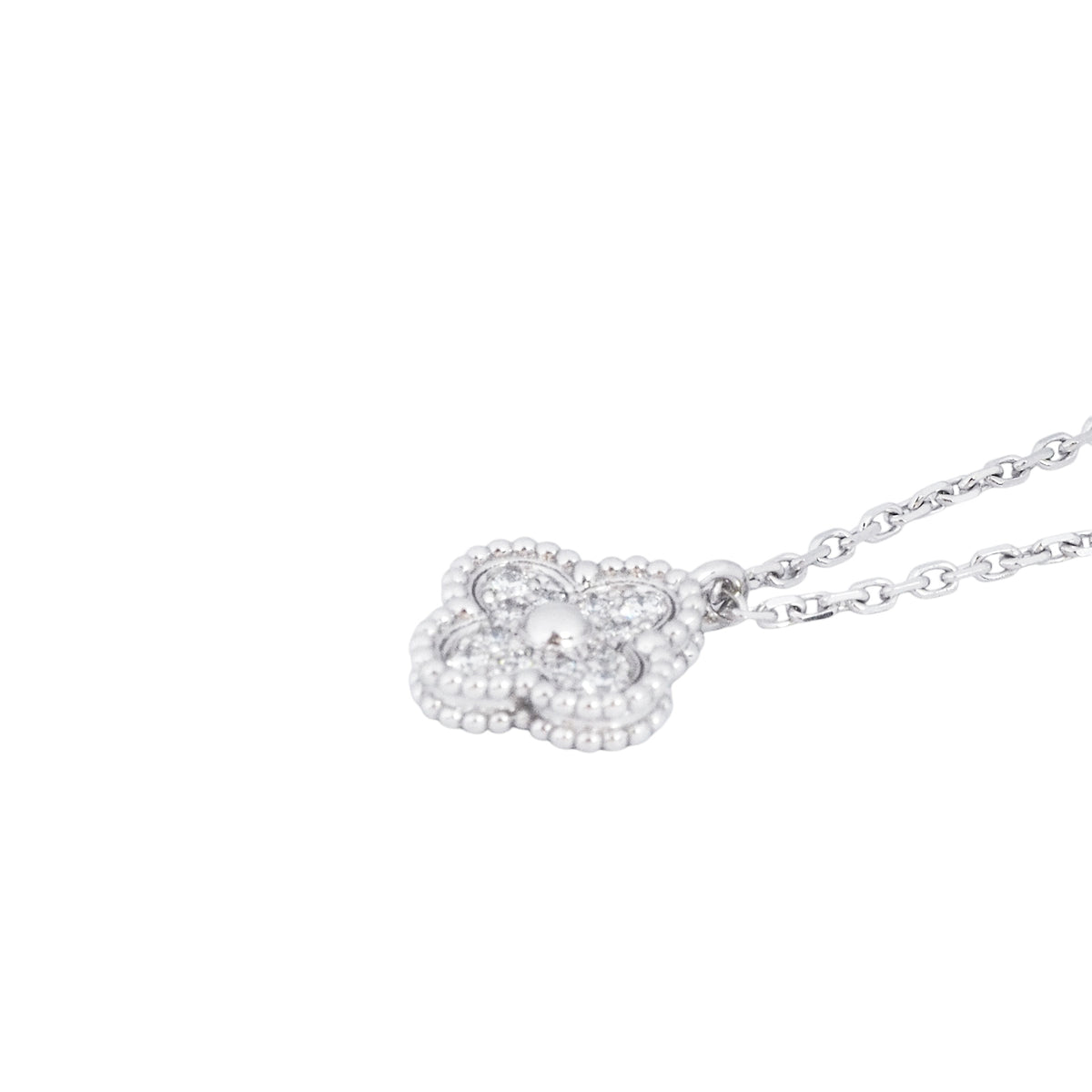 Van Cleef & Arpels VCARO85900 White Gold Alhambra Sweet Diamond Necklace