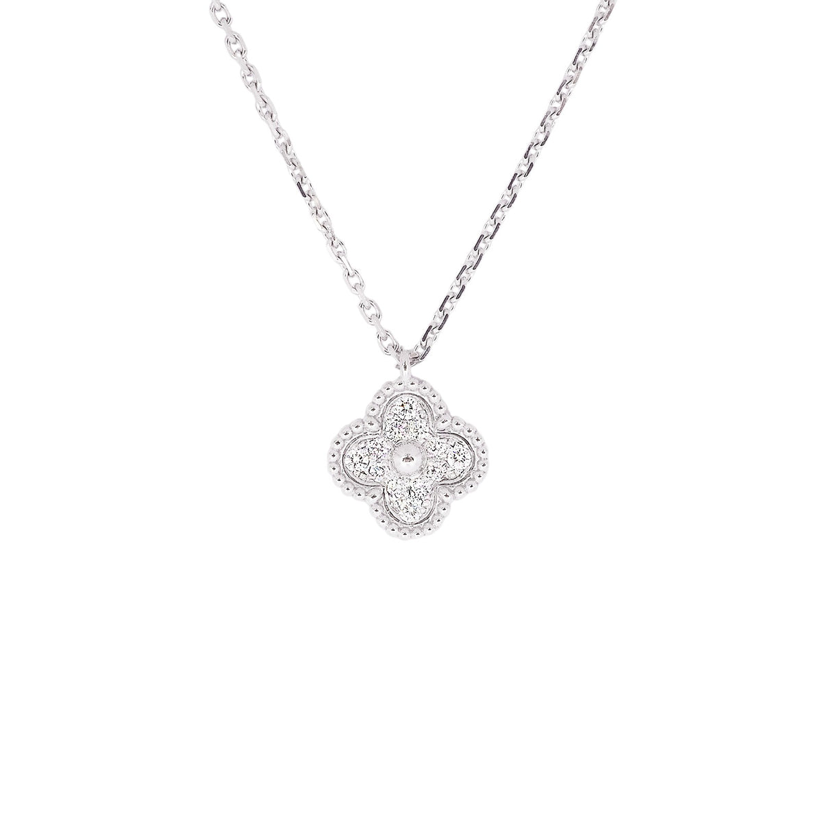 Van Cleef & Arpels VCARO85900 White Gold Alhambra Sweet Diamond Necklace