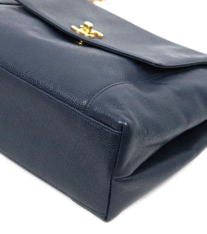 Chanel Navy Caviar Flap Shoulder Bag