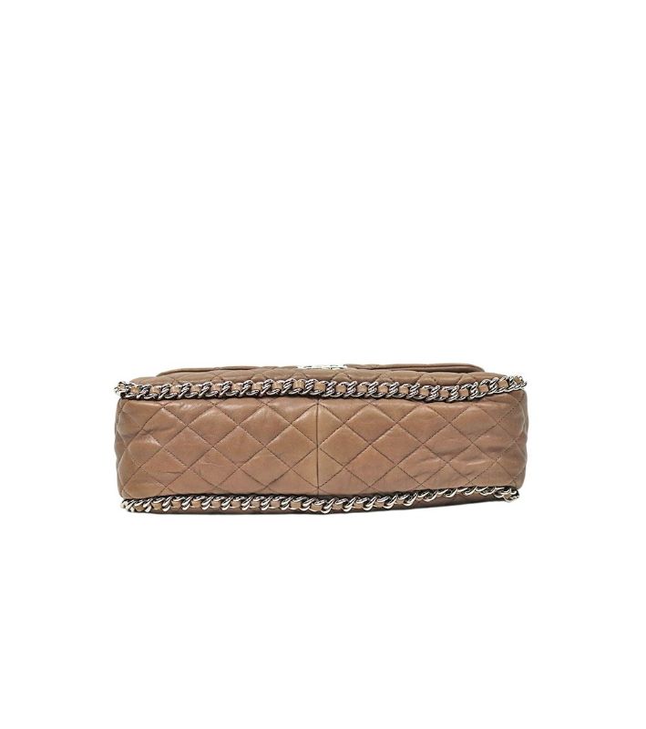 Chanel Brown Quilted CC Around Chain Shoulder Bag